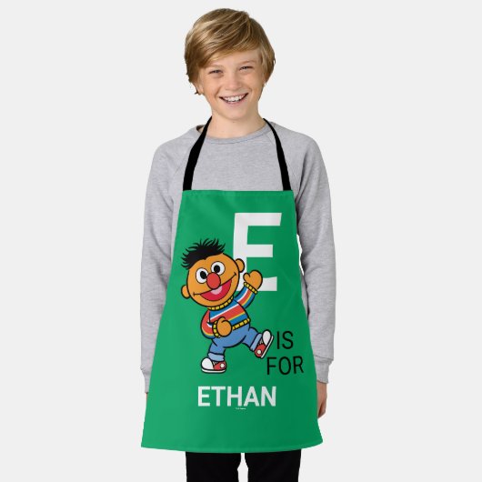 E is voor Ernie | Jouw namen toevoegen Schort (Gedragen)