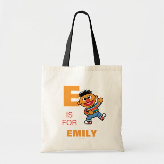 E is voor Ernie | Jouw namen toevoegen Tote Bag (Voorkant)