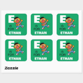 E is voor Ernie | Jouw namen toevoegen Vierkante Sticker (Vel)