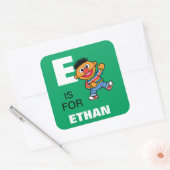 E is voor Ernie | Jouw namen toevoegen Vierkante Sticker (Envelop)