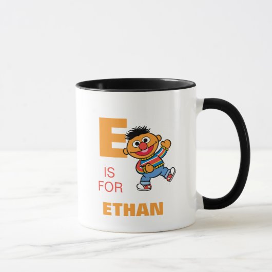 E is voor Ernie | Voeg je naam toe Mok (Rechts)