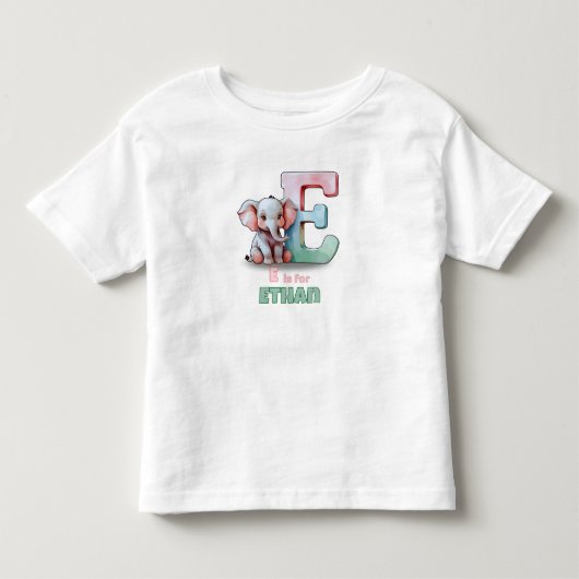 E is voor Ethan – Persoonlijk T-shirt voor Peuters (Voorkant)