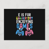 E is voor gamers die genieten van een cadeautje vo briefkaart (Voorkant)