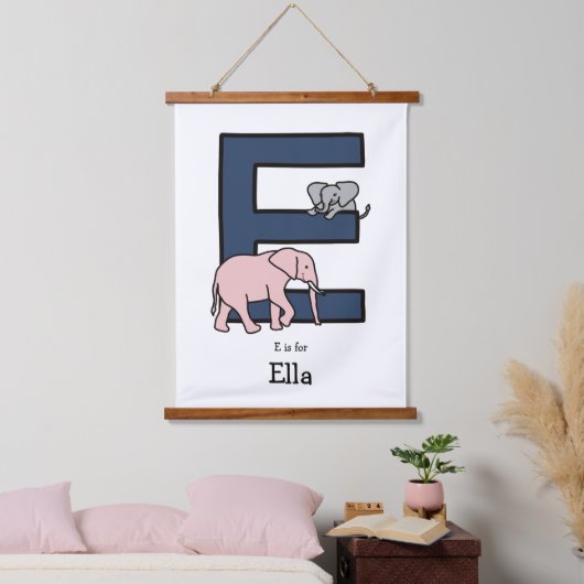E is voor... gepersonaliseerd hangend wandkleed (Slaapkamer)