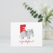 E is voor olifant briefkaart (Staand voorkant)