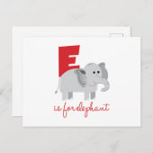 E is voor olifant briefkaart (Voorkant / Achterkant)