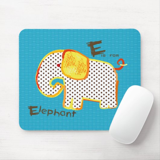 "E is voor olifant" digitale schildermousepad Muismat (Met muis)