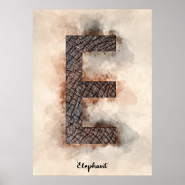 E is voor olifant poster