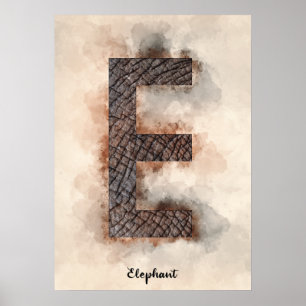 E is voor olifant poster