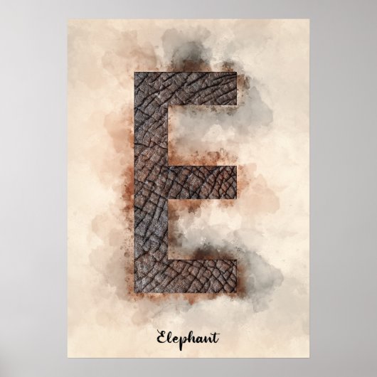 E is voor olifant poster (Voorkant)