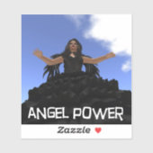 E.J. Gold Angel Power Vinyl Sticker (Vel)