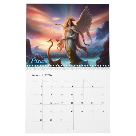 E.J. Gold Angel Zodiac Kalender 2024 (Mar 2026)