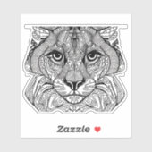 E.J. Gold Cat Gezicht Verwijderbaar Vinyl Sticker (Vel)