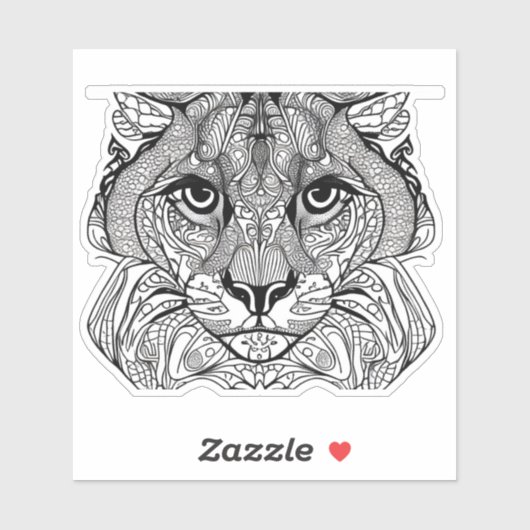 E.J. Gold Cat Gezicht Verwijderbaar Vinyl Sticker (Vel)