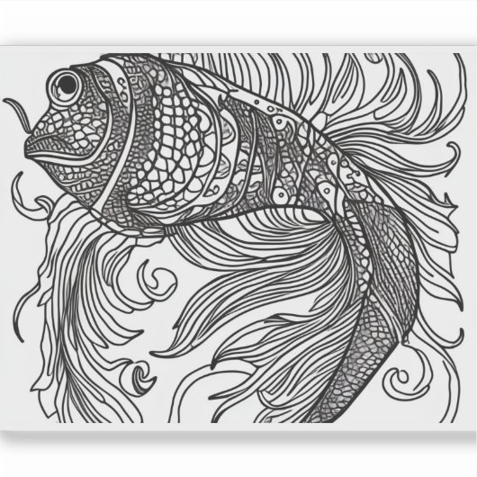 E.J. Gold Fish Verwijderbaar Vinyl Sticker (Voorkant)