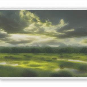 E.J. Gold Serenade van een Landelijk Landschap Vin Sticker