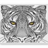 E.J. Gold Tiger Face Verwijderbaar Vinyl Sticker (Voorkant)