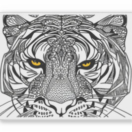 E.J. Gold Tiger Face Verwijderbaar Vinyl Sticker
