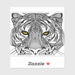 E.J. Gold Tiger Face Verwijderbaar Vinyl Sticker