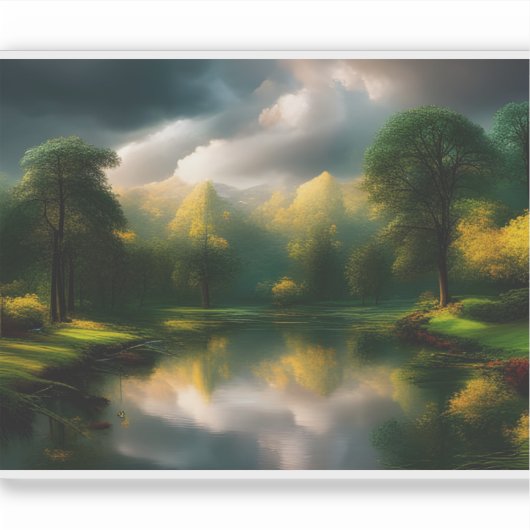 E.J. Gold zonovergoten paden en rollende heuvels V Sticker (Voorkant)