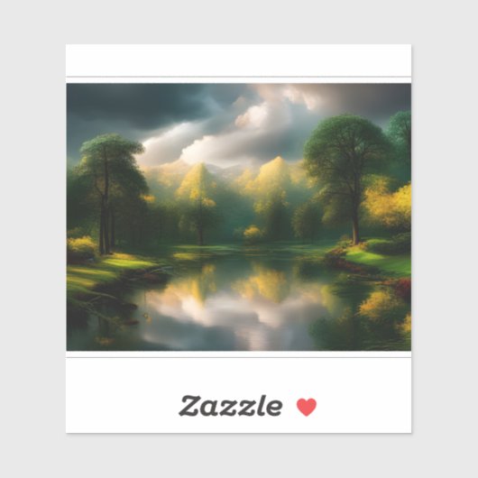 E.J. Gold zonovergoten paden en rollende heuvels V Sticker (Vel)