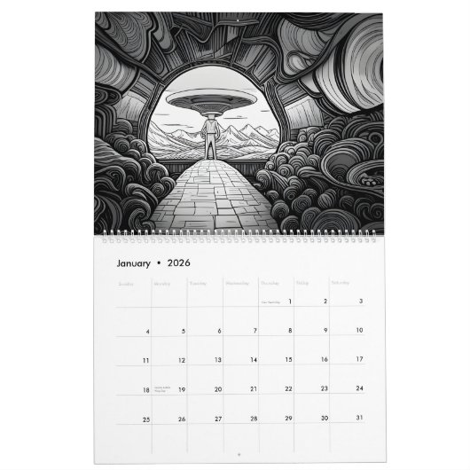 E.J. Gold's Flying Saucers Kalender (Jan 2026)