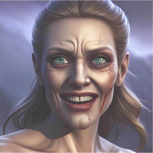 E.J. Goud Glimlachende Oude Prinses Vinyl Sticker (Voorkant)