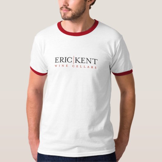 E|K Mannen White Ringer T-Shirt (Voorkant)
