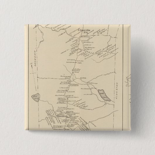 E Kingston, Danville, Hampstead Vierkante Button 5,1 Cm (Voorkant)