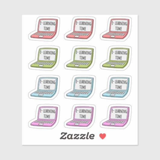 E-Learning Home Schoolherinnering Laptopplanner Sticker (Vel)