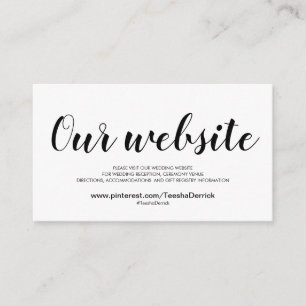 E-legant bruiloft Website - Versluitingskaart Informatiekaartje