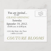 E-legant Couture Business Openingskaart Uitnodiging Briefkaart (Achterkant)