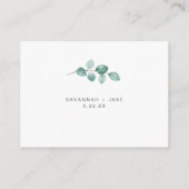 E-legant Eucalyptus Gold bruiloft Informatiekaartje (Achterkant)