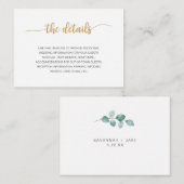 E-legant Eucalyptus Gold bruiloft Informatiekaartje (Voorkant / Achterkant)
