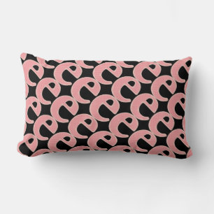 E Letter monogram roze aanpassen meisjesachtig Kussen