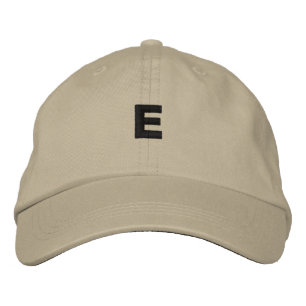 E Letter Monogram Stunning Knappe Aardige Khaki Geborduurde Pet
