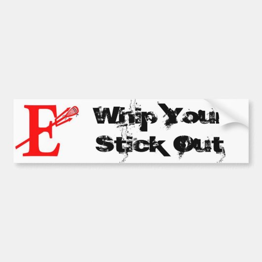 E Logo, Zwaai Met Je Stok Uit Bumpersticker (Voorkant)