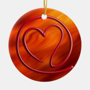 e m ee en G   brandrood Keramisch Ornament