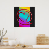 e m ee en G | vuurrood, lineair gekleurd Poster (Keuken)