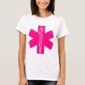 E.M.T. roze levensstandaard T-shirt (Voorkant)