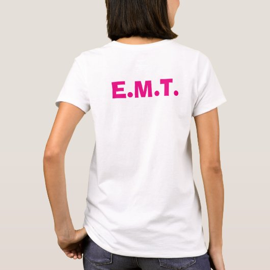 E.M.T. roze levensstandaard T-shirt (Achterkant)