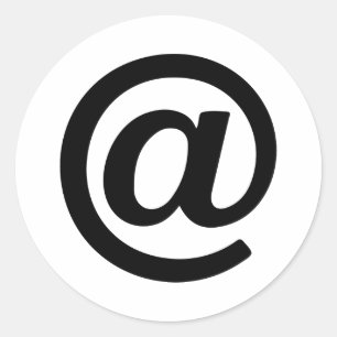 E-mail bij sign silhouette ronde sticker