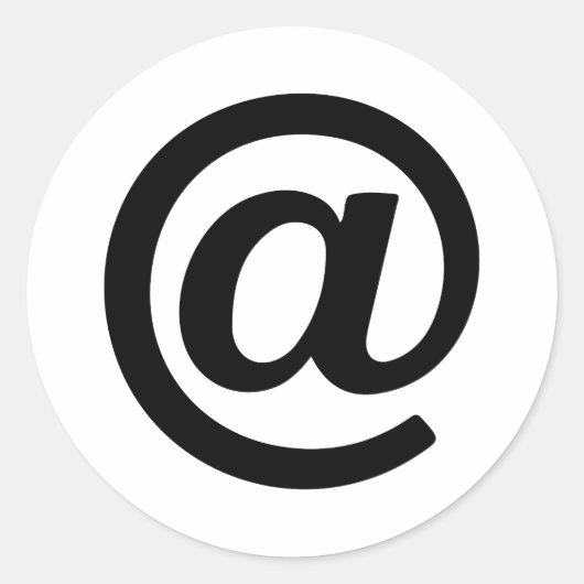 E-mail bij sign silhouette ronde sticker (Voorkant)