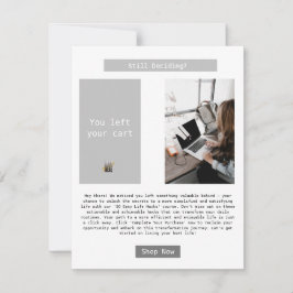 E-mail herinnering voor verlaten winkelwagentje aankondiging