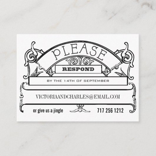 E-mail met respons op het bord of telefoonkaarten informatiekaartje (Voorkant)