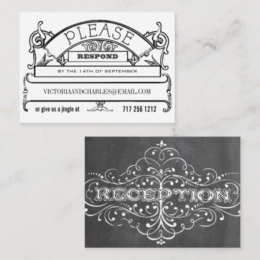 E-mail met respons op het bord of telefoonkaarten informatiekaartje (Voorkant / Achterkant)