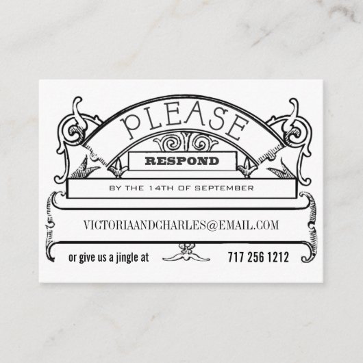 E-mail met respons op het bord of telefoonkaarten informatiekaartje (Voorkant)