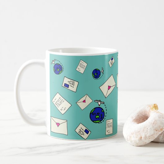E-mail Rond De Wereld Koffiemok (Met donut)