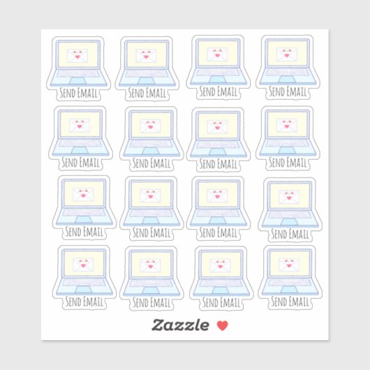E-mail verzenden naar laptop sticker (Vel)