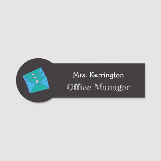 E-mailadres Faux Chalkboard Office Manager Naamplaatje (Voorkant)
